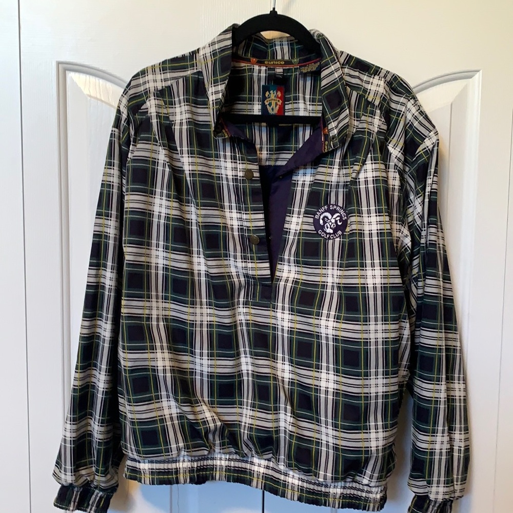 SUNICE Golf Jacket Green blue white Size M